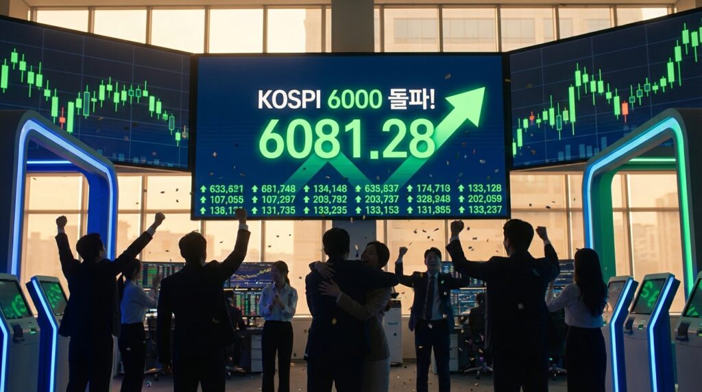 역사적 순간 6000선 돌파 달성한 코스피, 대한민국 주식시장의 신기록 작성
