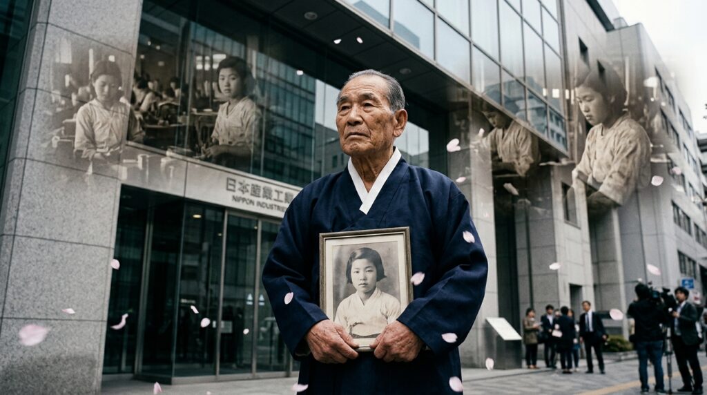 95세 일제 강제징용 피해자의 호소를 우익 집단이 "조센진은 본국으로"라며 방해했다