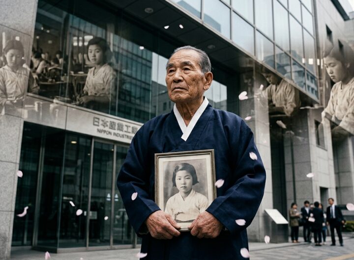 95세 일제 강제징용 피해자의 호소를 우익 집단이 "조센진은 본국으로"라며 방해했다