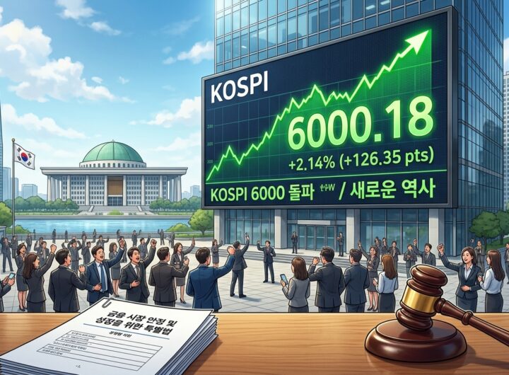 주식 매입 완료 후 코스피 6000시대 맞이한 민주당, 주가 하락 방어 법안 추진 가속화