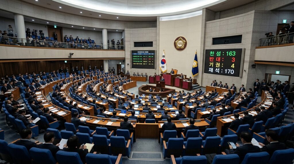 긴급 법률 왜곡 처벌법 국회 의결 완료 ... 여권 일부도 부결 투표