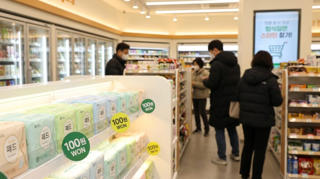 대통령 이씨, 깨끗한나라 향해 고마움 전해 100원대 생리용품 판매 시작 소식 접하고