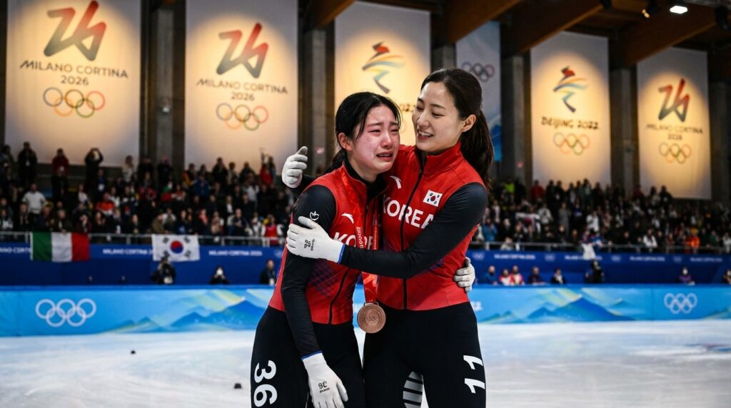 김길리를 따뜻하게 격려한 선배 최민정... "포옹하며 수고 많았다고 전했어요"