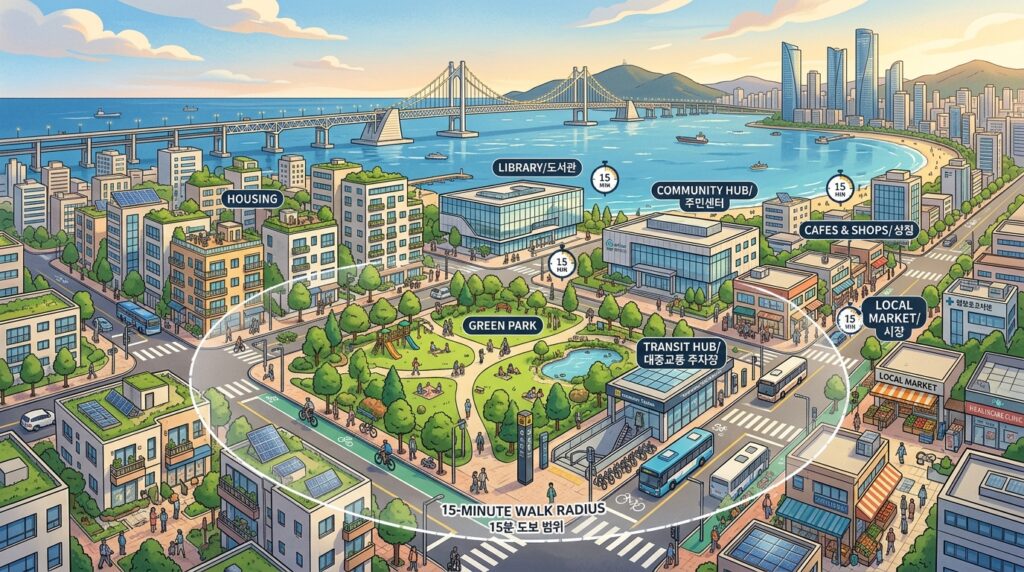 파리와 협력하는 부산 15분 생활권 도시 모든 서비스 접근성 강화
