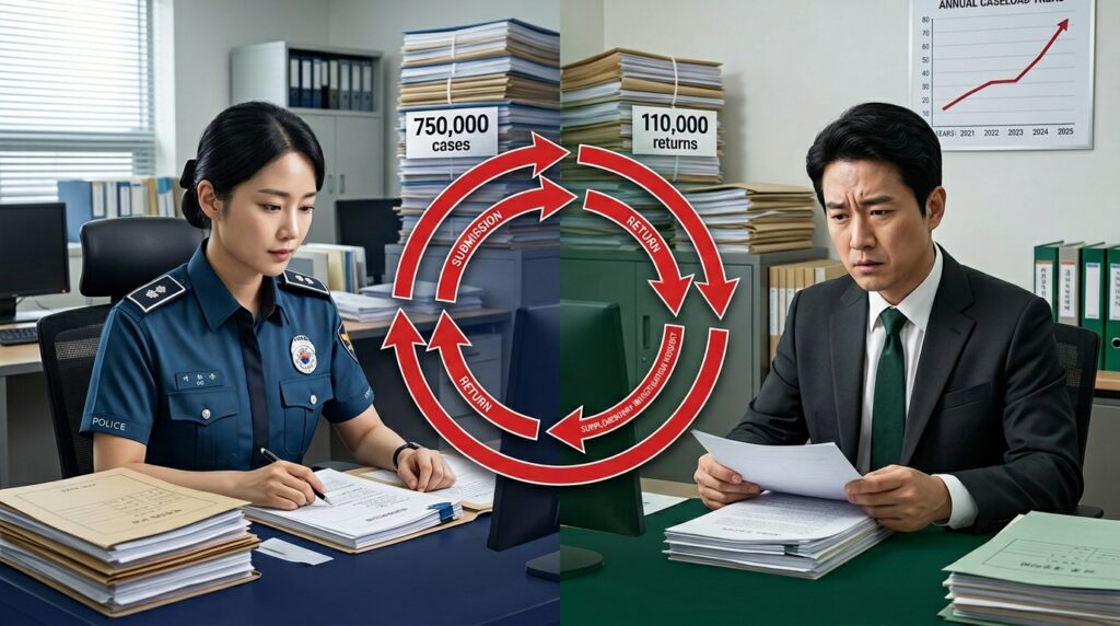 작년 수사 보완 요청 비율 14% 돌파 → 검찰의 경찰 사건 재조사 지시, 사상 최고 수준 기록