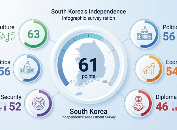 우리나라의 진짜 독립 수준은? 외교분야 46점으로 가장 낮아 · 문화영역 63점 최고점 기록