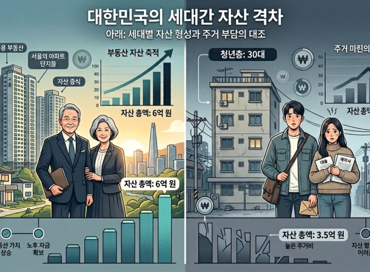 부동산 가격 급등으로 세대 간 자산 격차 심화 60대 이상 보유자산, 30대 대비 1.7배 수준 기록