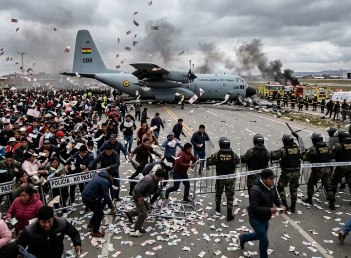볼리비아 군 수송기 사고 현금 실은 항공기 추락 후 3천 명 주민 돈 줍기 소동