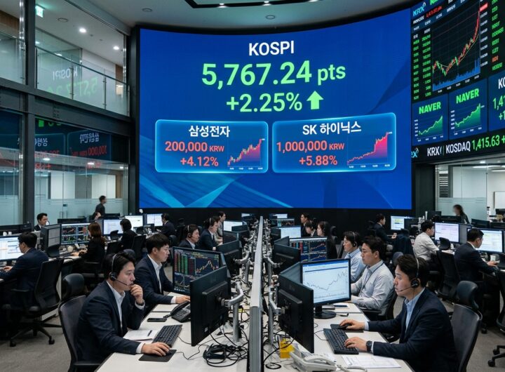 코스피 5700선 탈환 삼성전자 20만원대·SK하이닉스 100만원대 복귀