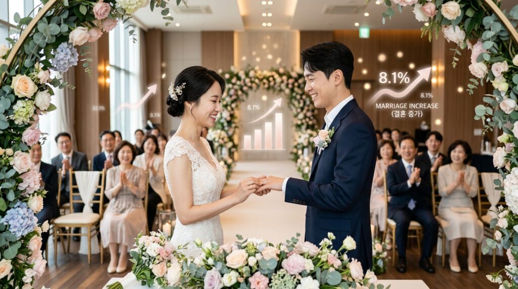 국내 결혼 건수 3년째 상승세 초혼 부부 중 5쌍 중 1쌍은 나이차 커플 연상연하 비율 20% 돌파