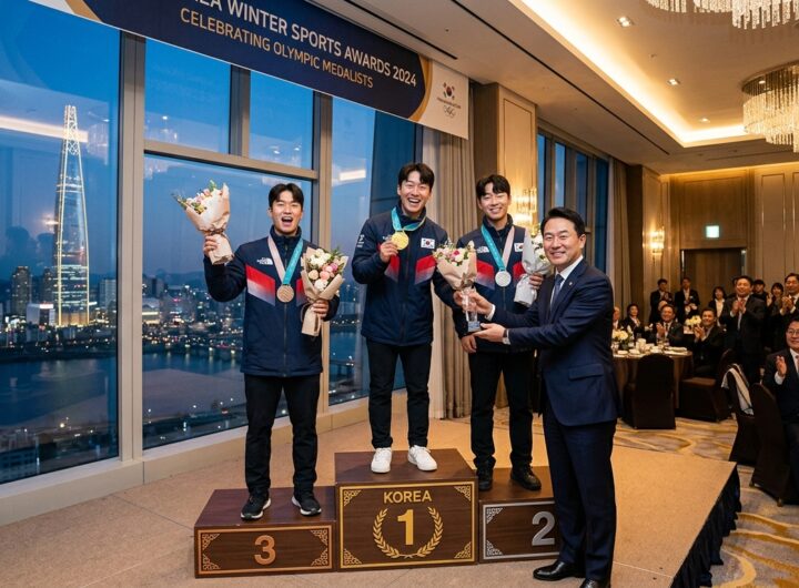 최가온 선수에게 1억원 격려금 전달한 신동빈 회장 · 동계 국가대표 선수단 특별 지원