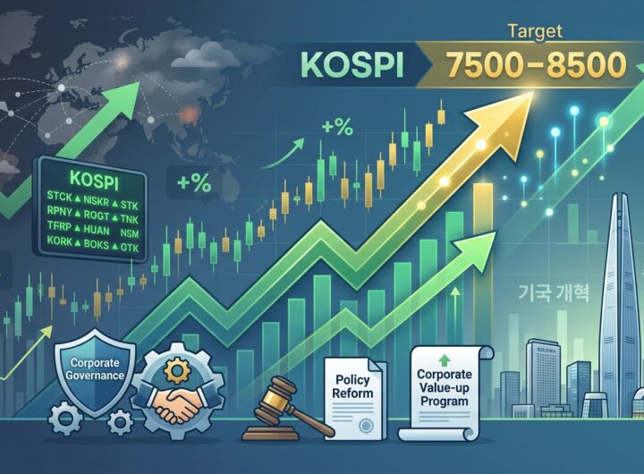 모건스탠리의 예측 향후 24개월 안에 코스피 8500 도달 전망 단, 한국 기업들의 지배구조 혁신이 지속되어야 가능