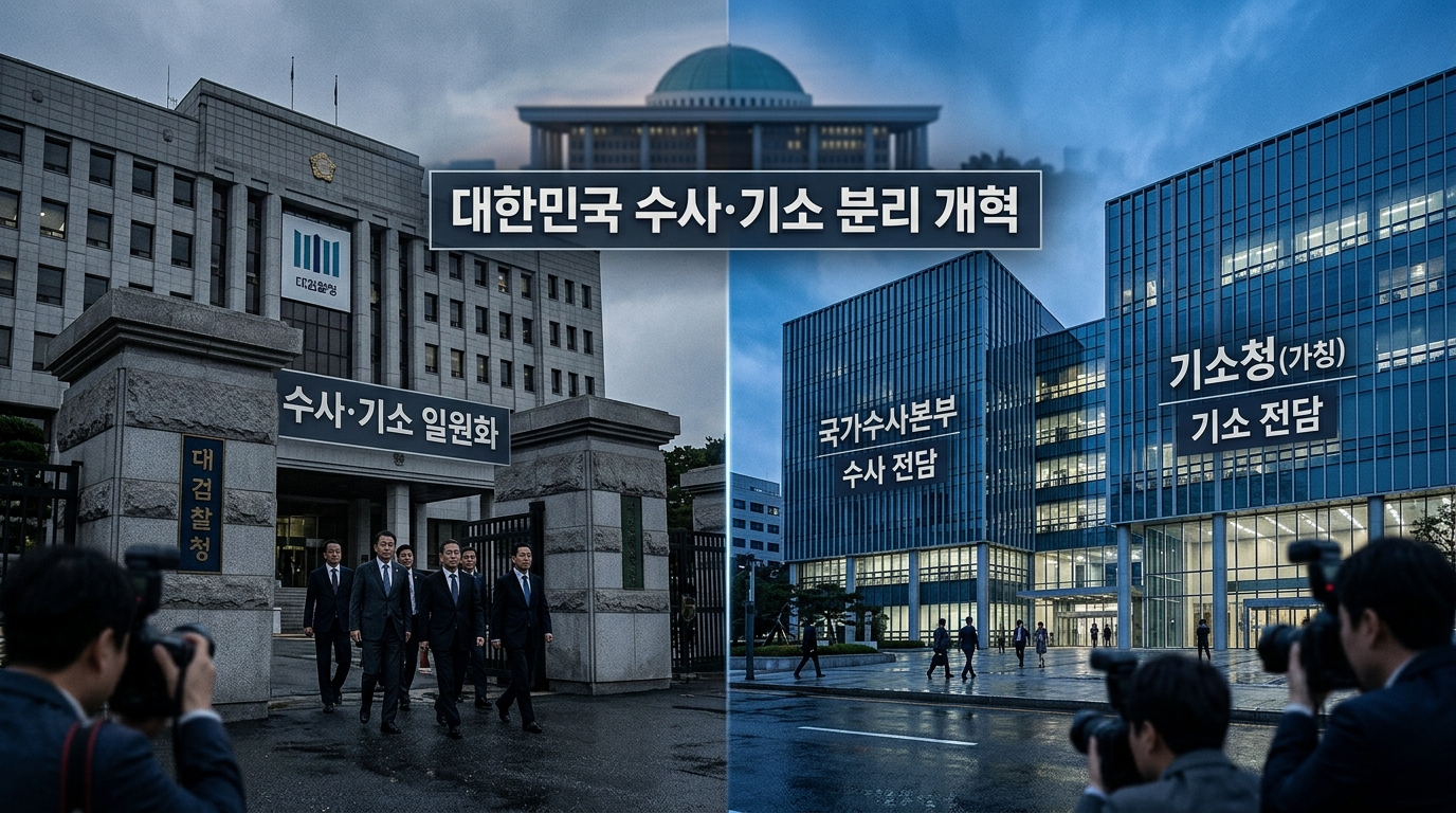 <span style="font-size: 18px; color: #2c5282; font-weight: bold;">민주당, 검찰 개혁안 본회의 상정</span> <span style="font-size: 16px; color: #e53e3e;">“검찰청 폐지 선언의 순간”</span> <span style="font-size: 15px; color: #4a5568;">오늘 역사적 표결 진행</span>