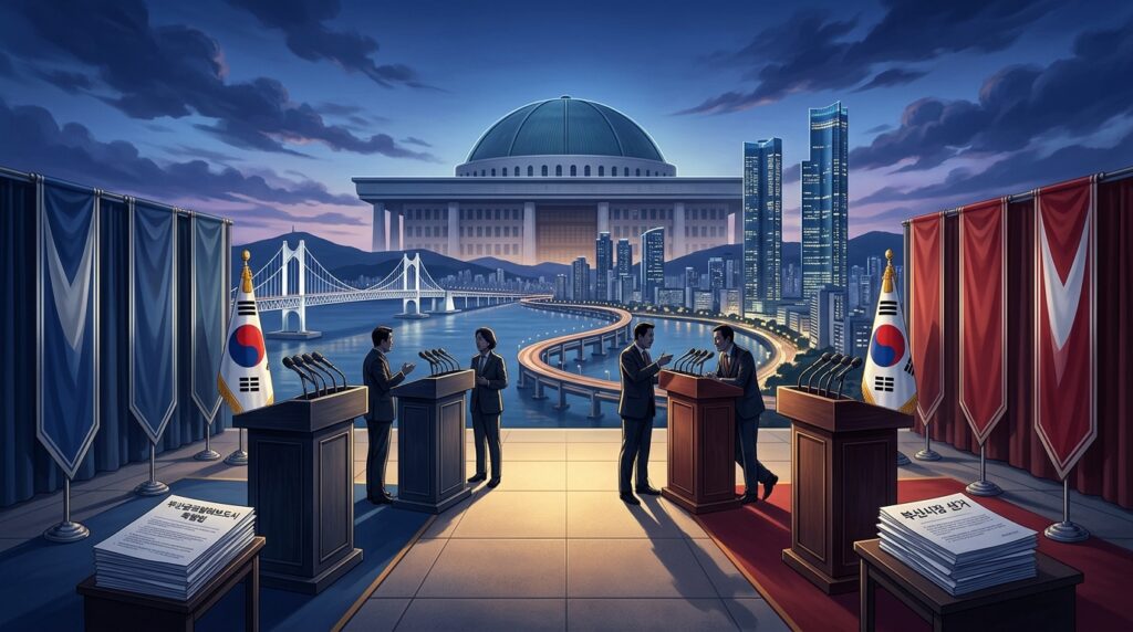 부산 허브도시 특별법 쟁점화 전재수 국회의원 협상 vs 박형준 시장 삭발 투쟁 차기 부산시장 경쟁 서막