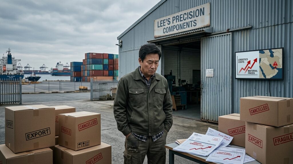 올해 주문 전량 취소 중소기업 일시 영업중단 중동 정세 악화로 비명