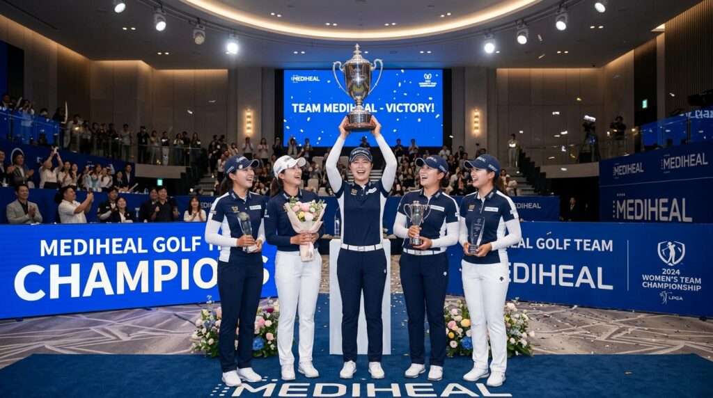 2025 시즌 다승 기록 메디힐 팀, 여성 골프 성장 주도 기대 - 김상열 한국여자프로골프협회 회장 언급