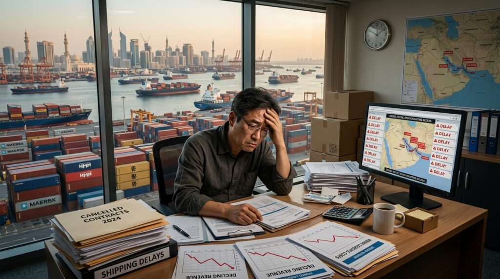 중동 정세 악화로 전체 계약 취소 직면한 중소기업들 "올해 수주 전량 무산되며 한시적 운영 중단"