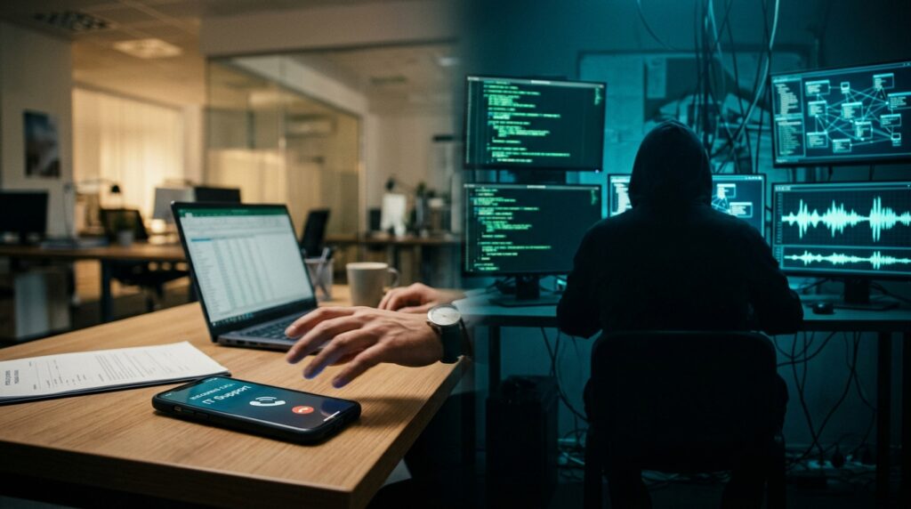 직원 사칭 전화 정보기술부서로 접수, 음성 사기로 판명 …고도화된 '비싱' 수법