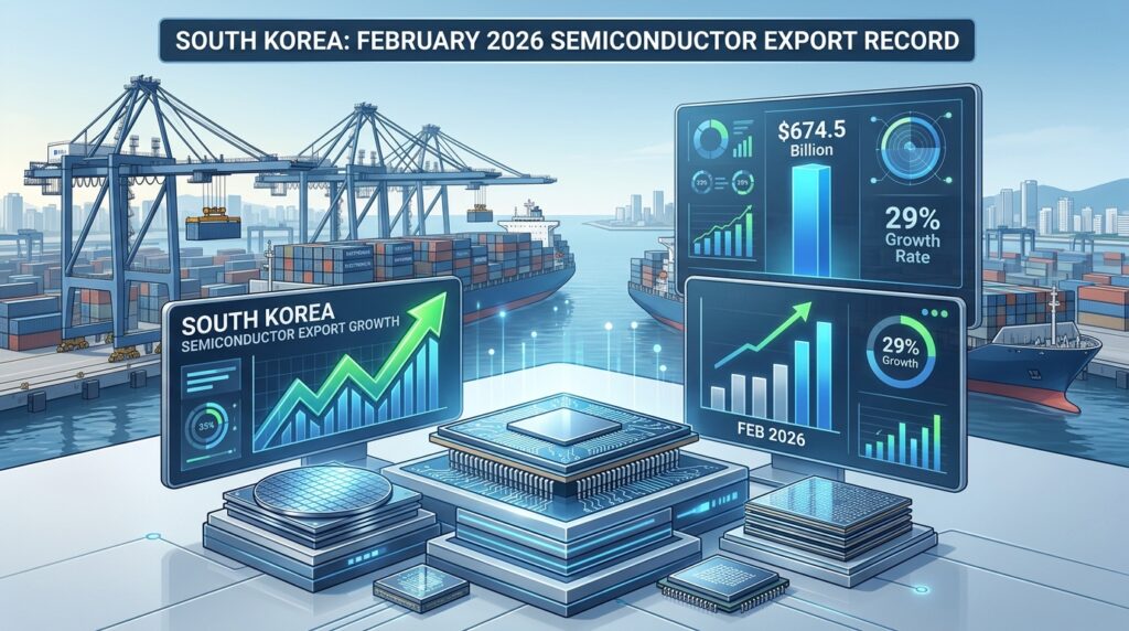 긴급 2월 수출액 사상 최고 기록 명절 기간 중에도 반도체 251.6억 달러 달성