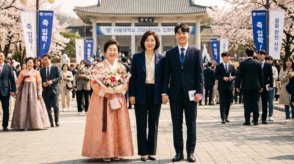 서울대 입학식 현장 손 맞잡고 함께한 이부진과 아들의 특별한 순간 엄마의 환한 표정이 화제