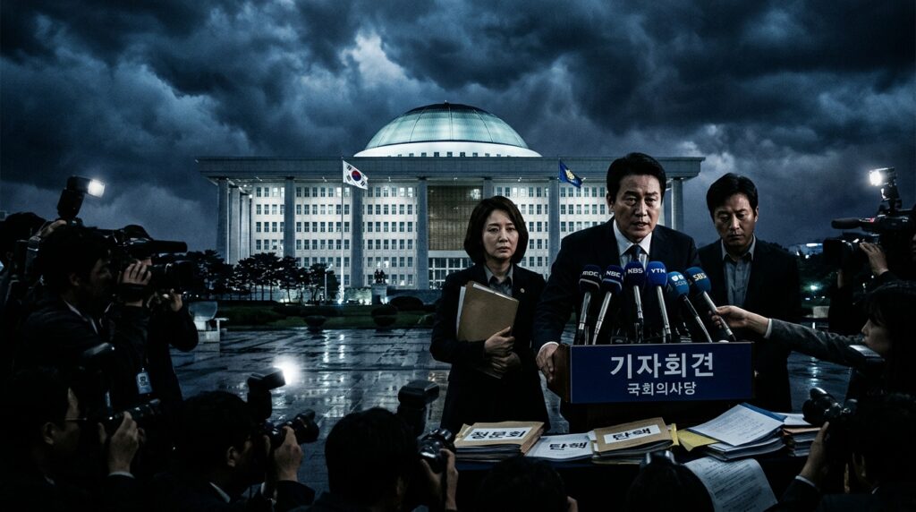 송언석, 여당 본부 수색에 대해 "정부 앞잡이들이 야당 핵심 공격" 발언