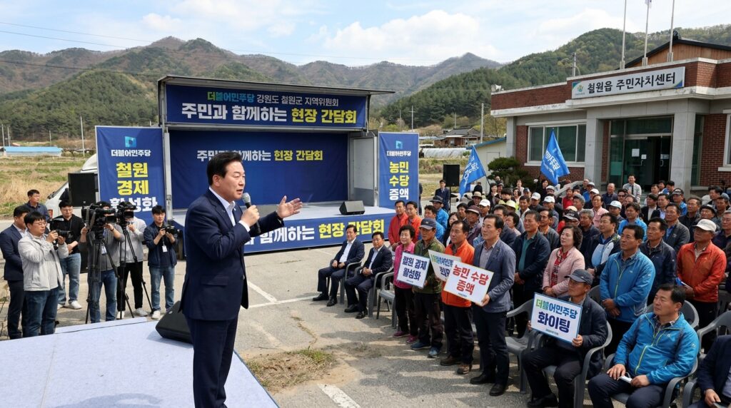 강원도 '격전지' 방문한 정청래, 지역 재탈환 목표 제시... "우상호는 대통령 측 인물" 발언