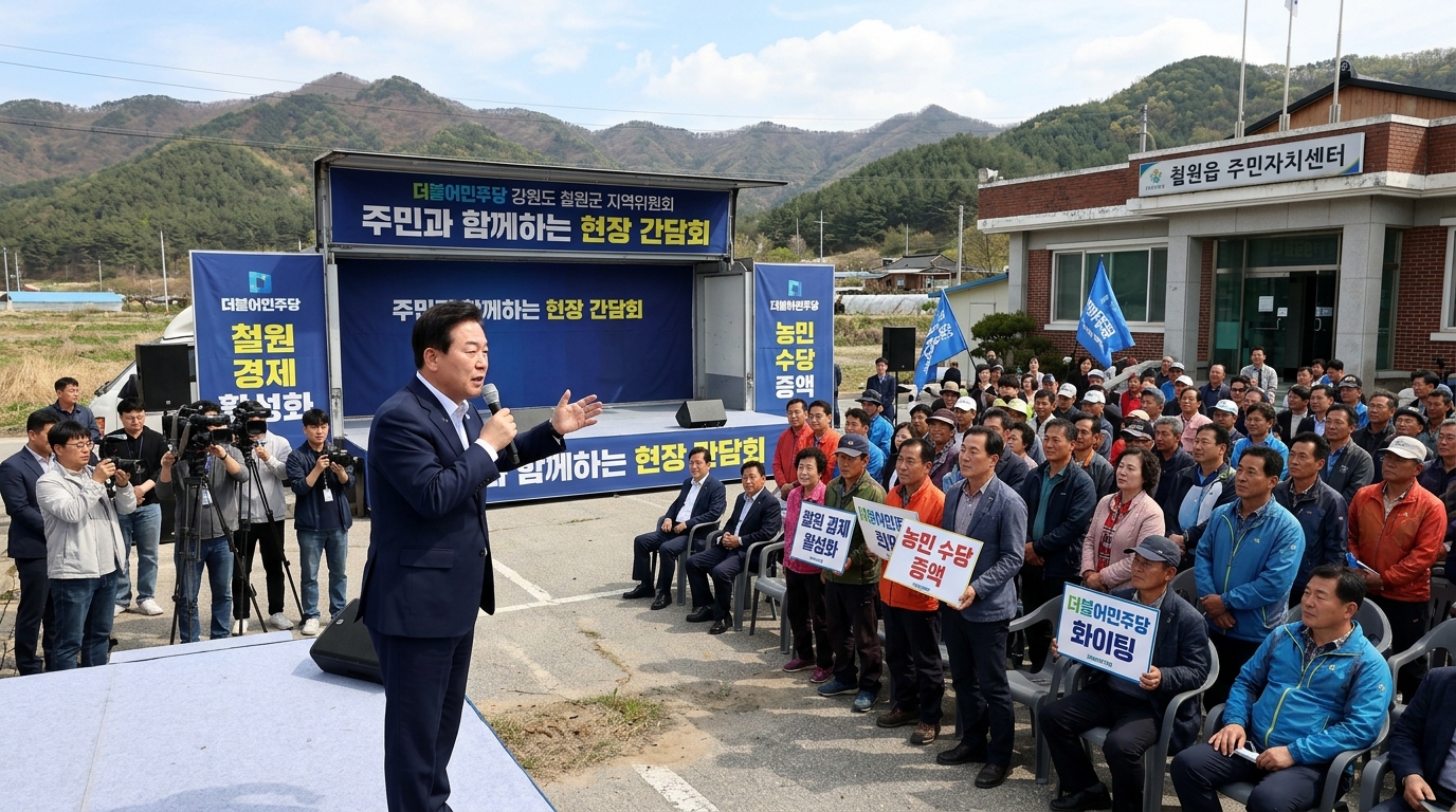 강원도 ‘격전지’ 방문한 정청래, 지역 재탈환 목표 제시… “우상호는 대통령 측 인물” 발언